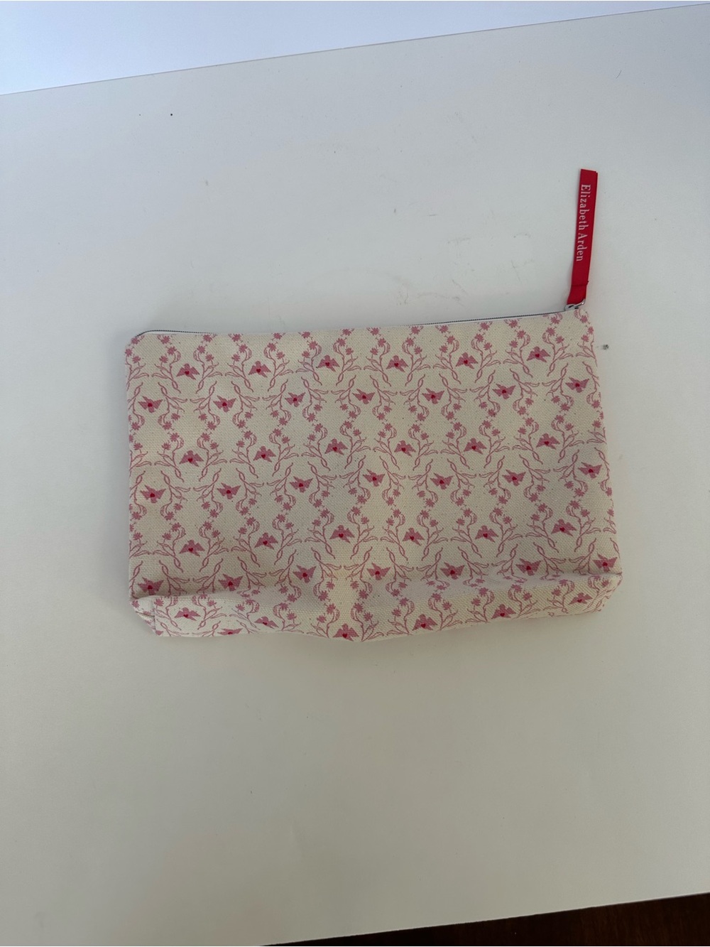 Elizabeth Arden Pink Floral Makeup Bag / Cosmetic Pouch